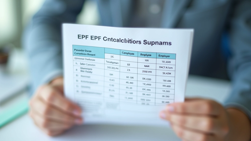 Document showing EPF contribution breakdown with numbers and percentages clearly displayed